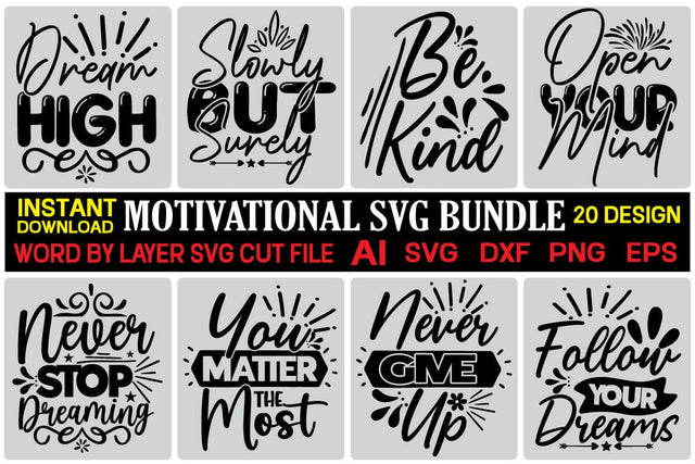 Motivational Svg Bundle SVG designmaster24 
