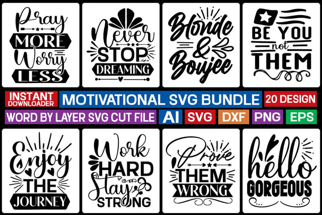 Motivational Svg Bundle SVG designmaster24 