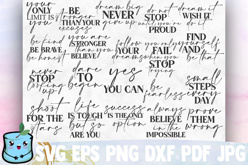 Motivational SVG Bundle SVG MintyMarshmallows 