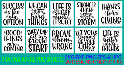 Motivational Svg Bundle SVG Syaman 