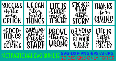 Motivational Svg Bundle SVG Syaman 