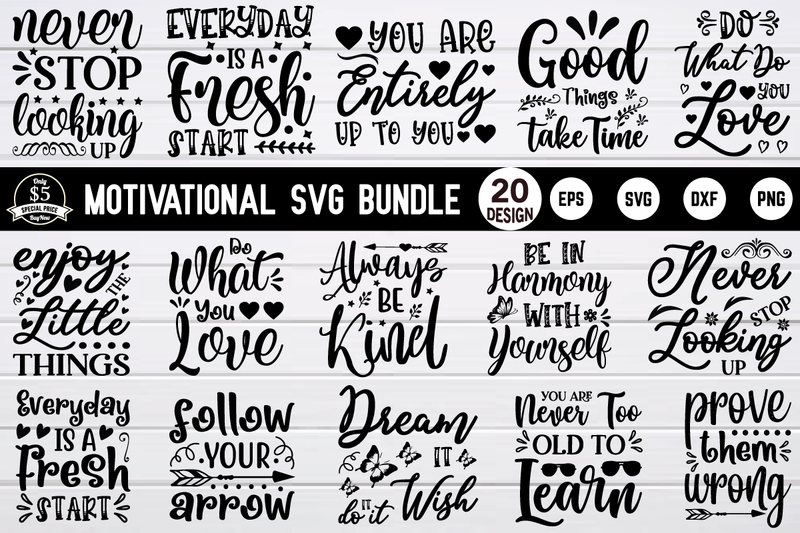 motivational svg bundle vol 4 SVG buydesign 