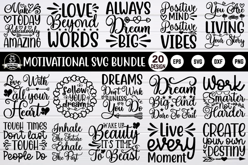 motivational svg bundle vol 6 SVG buydesign 