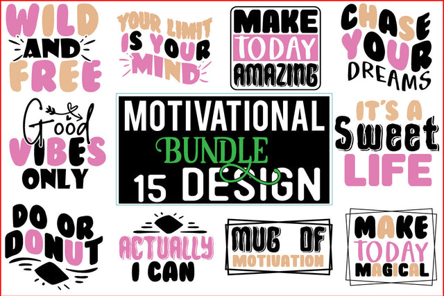 Motivational SVG Design Bundle SVG CraftingStudio 