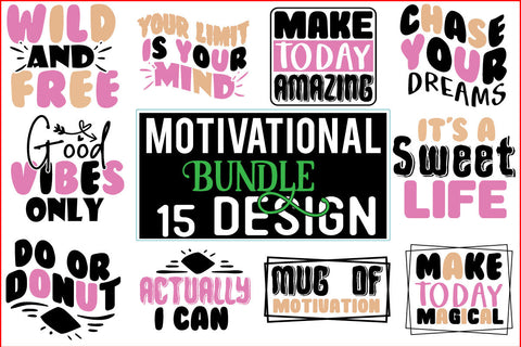 Motivational SVG Design Bundle SVG CraftingStudio 