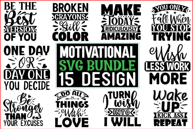 Motivational SVG Design Bundle SVG CraftingStudio 