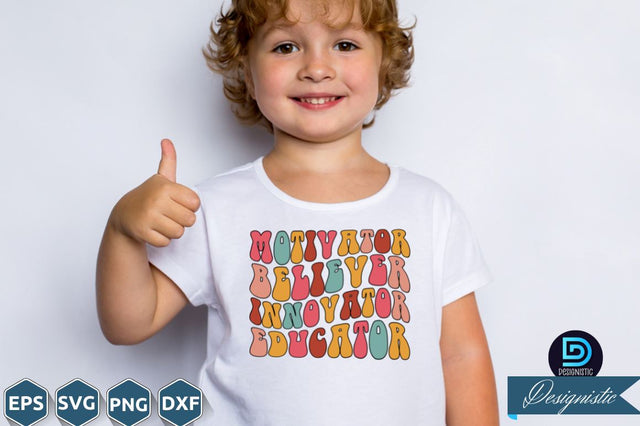 motivator believer innovator educator, Back to School SVG SVG DESIGNISTIC 