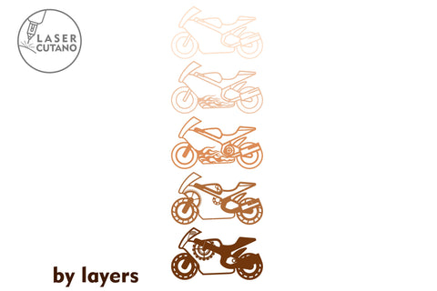 MOTO Laser Cut Wooden Wall Art For Bikers, Motorcycle SVG Multilayer Laser Cut Files, Mandala, SVG, 3D Designs SVG LaserCutano 