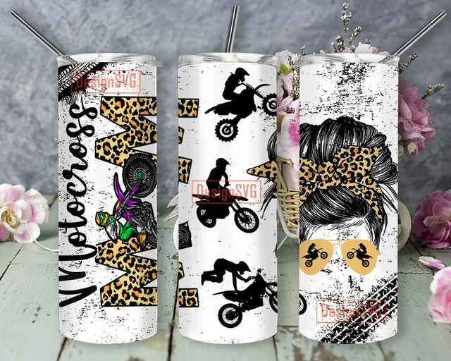 Motocross 20oz Skinny Tumbler Mom Designs Template Straight PNG File Download Racing Flag Design Dirt Bike Design, Motorcycle Design Sublimation DesignSVG 