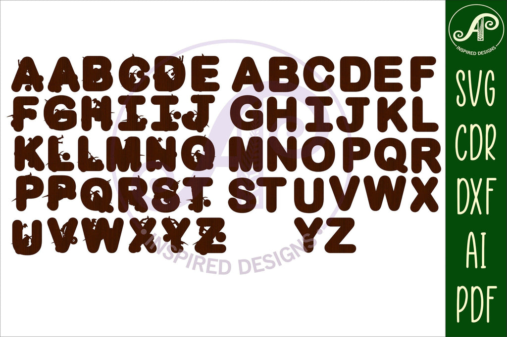 Motocross alphabet letter set SVG - So Fontsy