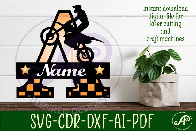 Motocross Capital Monogram Letter A SVG SVG APInspireddesigns 