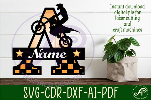 Motocross Capital Monogram Letter A SVG SVG APInspireddesigns 