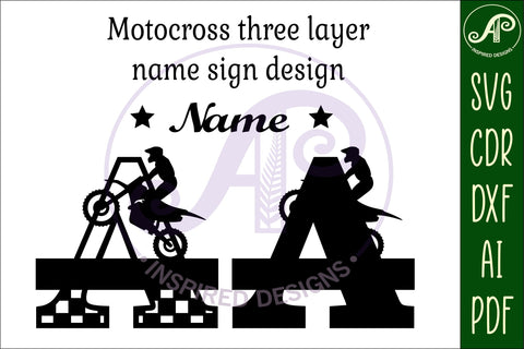 Motocross Capital Monogram Letter A SVG SVG APInspireddesigns 
