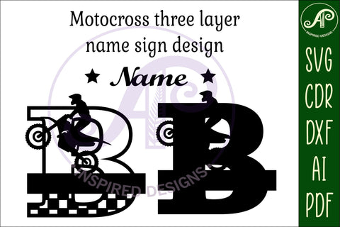Motocross Capital Monogram Letter B SVG SVG APInspireddesigns 