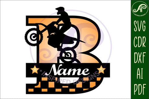 Motocross Capital Monogram Letter B SVG SVG APInspireddesigns 