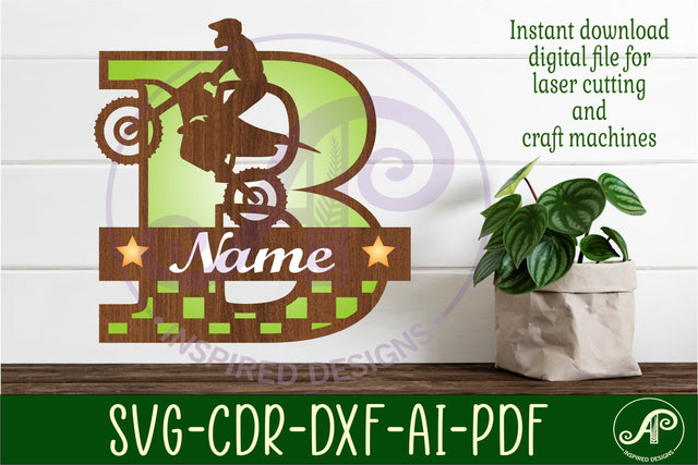 Motocross Capital Monogram Letter B SVG SVG APInspireddesigns 