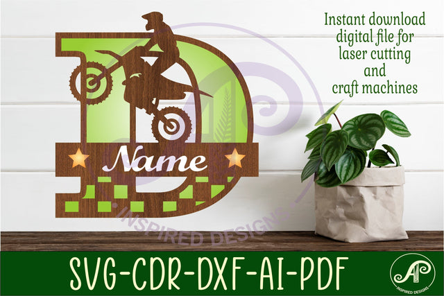 Motocross Capital Monogram Letter D SVG SVG APInspireddesigns 
