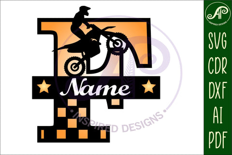 Motocross Capital Monogram Letter F SVG SVG APInspireddesigns 