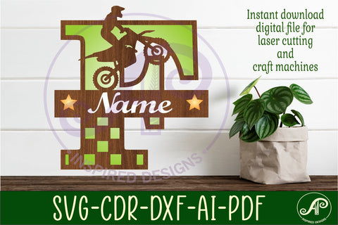 Motocross Capital Monogram Letter F SVG SVG APInspireddesigns 