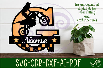 Motocross Capital Monogram Letter G SVG SVG APInspireddesigns 