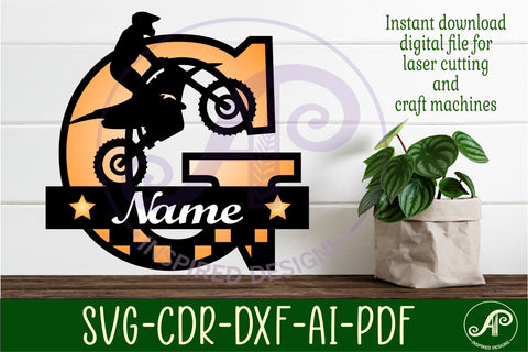 Motocross Capital Monogram Letter G SVG SVG APInspireddesigns 