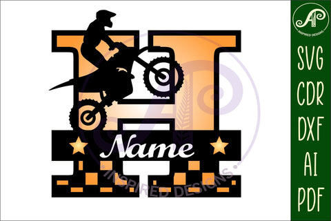 Motocross Capital Monogram Letter H SVG SVG APInspireddesigns 