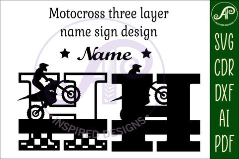 Motocross Capital Monogram Letter H SVG SVG APInspireddesigns 