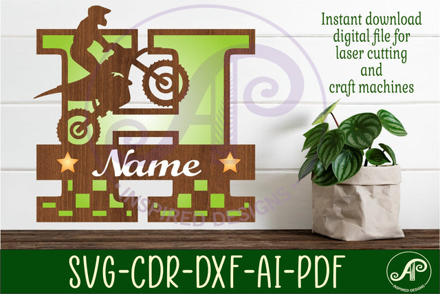 Motocross Capital Monogram Letter H SVG SVG APInspireddesigns 