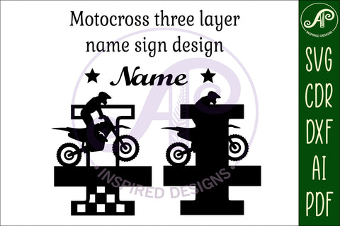 Motocross Capital Monogram Letter I SVG SVG APInspireddesigns 