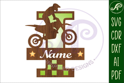 Motocross Capital Monogram Letter I SVG SVG APInspireddesigns 