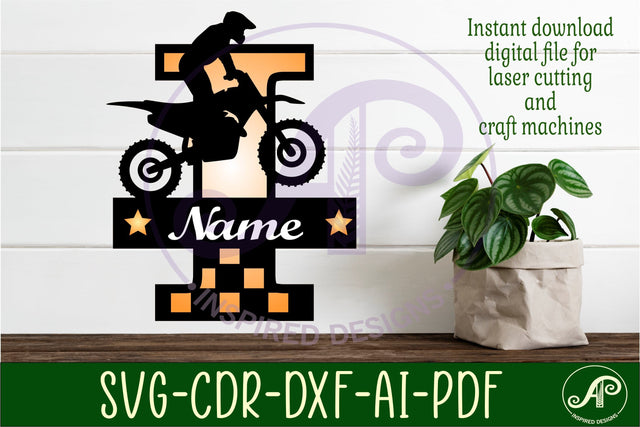 Motocross Capital Monogram Letter I SVG SVG APInspireddesigns 