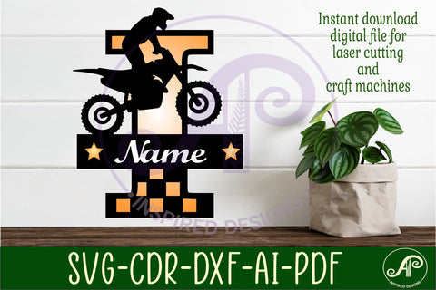 Motocross Capital Monogram Letter I SVG SVG APInspireddesigns 