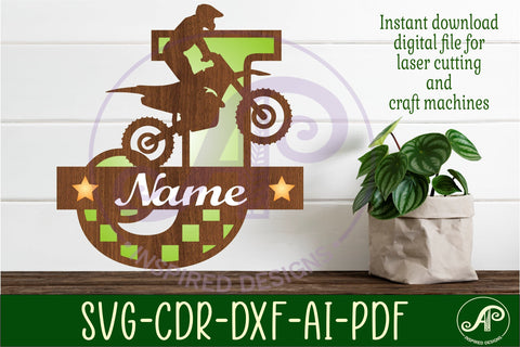 Motocross Capital Monogram Letter J SVG SVG APInspireddesigns 
