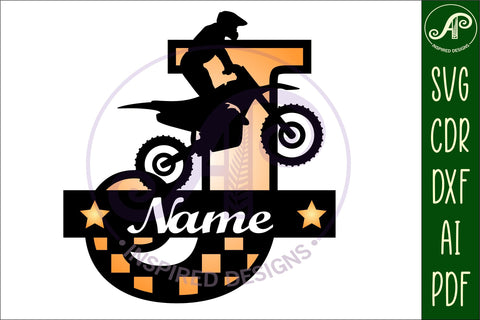 Motocross Capital Monogram Letter J SVG SVG APInspireddesigns 