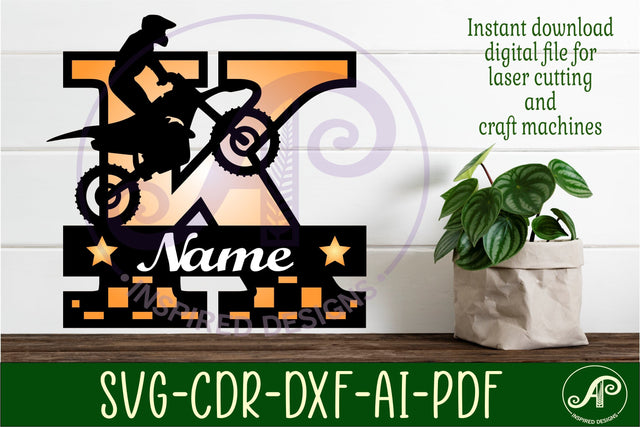 Motocross Capital Monogram Letter K SVG SVG APInspireddesigns 