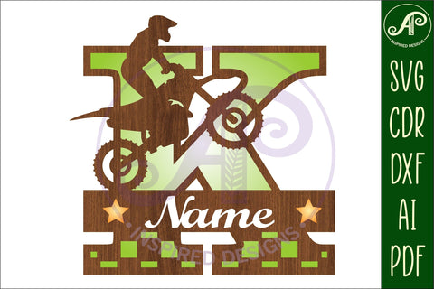 Motocross Capital Monogram Letter K SVG SVG APInspireddesigns 