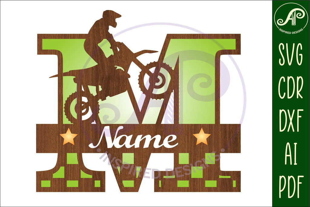 Motocross Capital Monogram Letter M SVG - So Fontsy