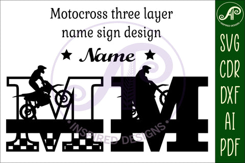 Motocross Capital Monogram Letter M SVG SVG APInspireddesigns 