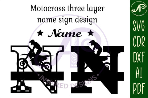 Motocross Capital Monogram Letter N SVG SVG APInspireddesigns 