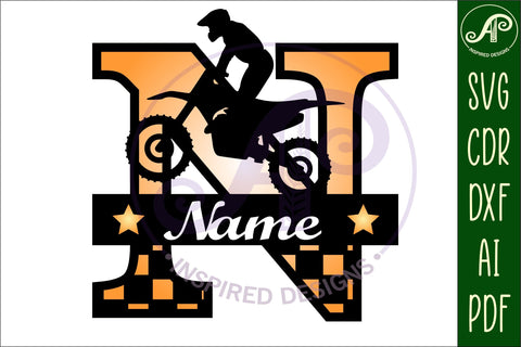 Motocross Capital Monogram Letter N SVG SVG APInspireddesigns 