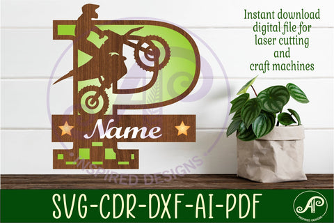 Motocross Capital Monogram Letter P SVG SVG APInspireddesigns 