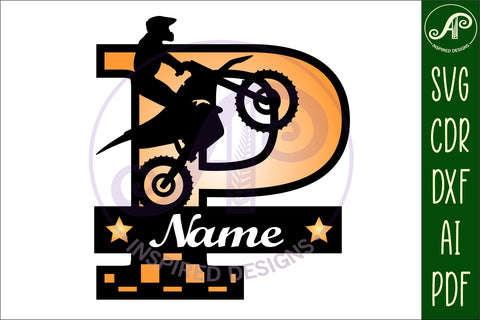 Motocross Capital Monogram Letter P SVG SVG APInspireddesigns 