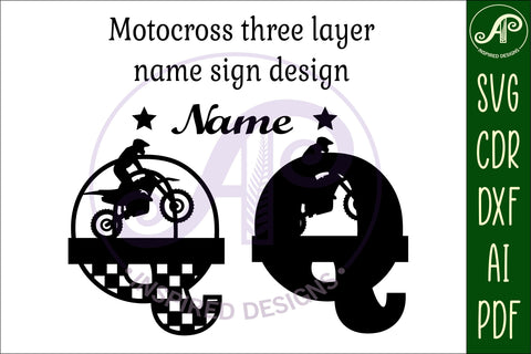 Motocross Capital Monogram Letter Q SVG SVG APInspireddesigns 