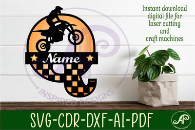 Motocross Capital Monogram Letter Q SVG SVG APInspireddesigns 