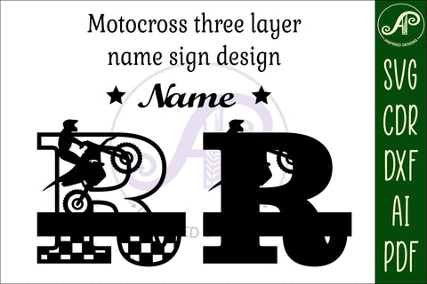 Motocross Capital Monogram Letter R SVG SVG APInspireddesigns 