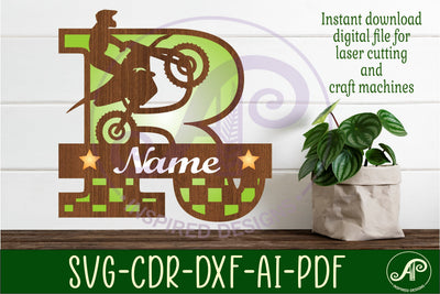 Motocross Capital Monogram Letter R SVG SVG APInspireddesigns 