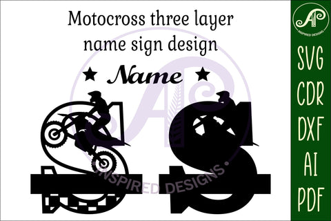 Motocross Capital Monogram Letter S SVG SVG APInspireddesigns 