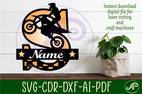 Motocross Capital Monogram Letter S SVG SVG APInspireddesigns 