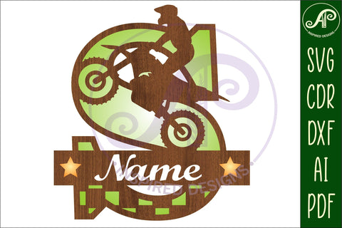 Motocross Capital Monogram Letter S SVG SVG APInspireddesigns 