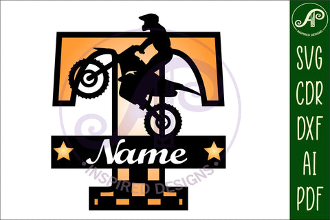 Motocross Capital Monogram Letter T SVG SVG APInspireddesigns 